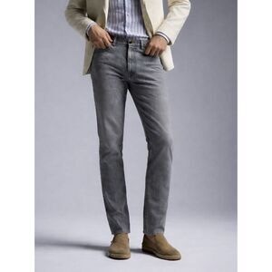 Isaia Napoli NWT carrot fit grey wash straight leg jeans 54/38